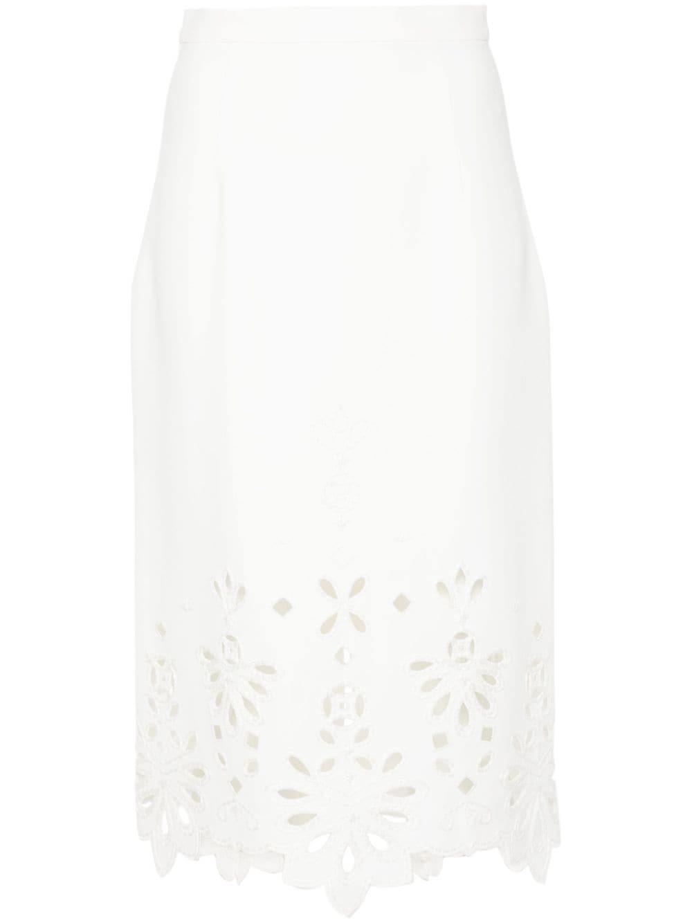 Ermanno Scervino broderie-anglaise midi skirt - White von Ermanno Scervino