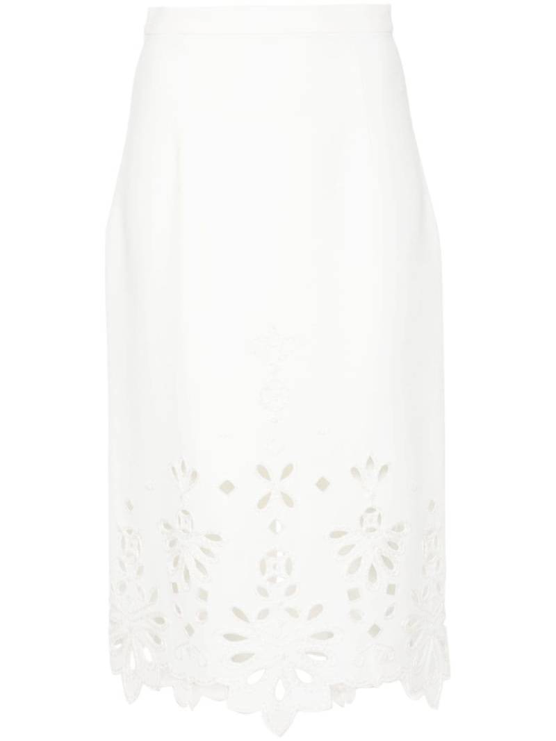 Ermanno Scervino broderie-anglaise midi skirt - White von Ermanno Scervino