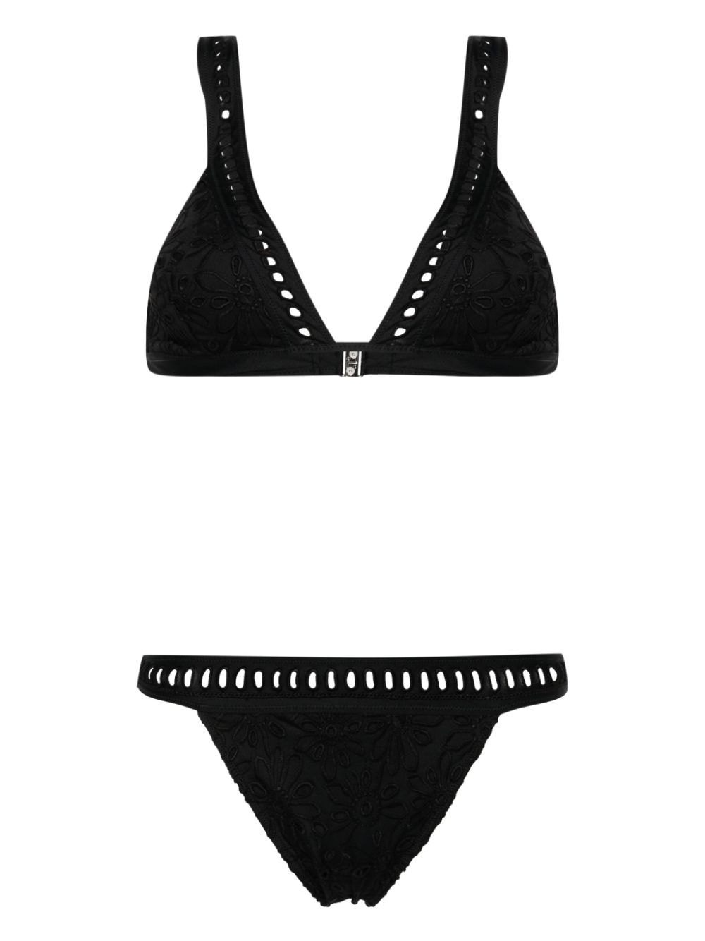 Ermanno Scervino broderie-anglaise triangle bikini - Black von Ermanno Scervino