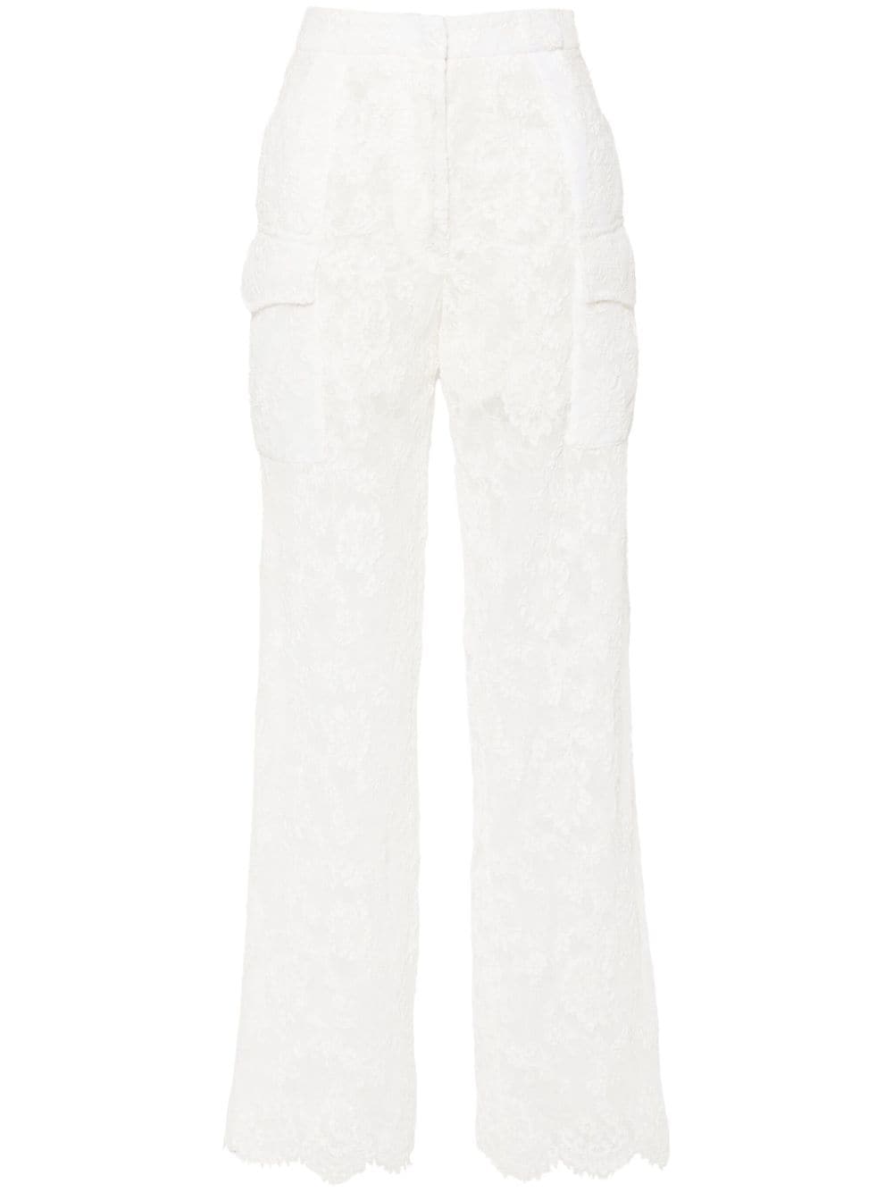 Ermanno Scervino broderie-lace cargo trousers - White von Ermanno Scervino