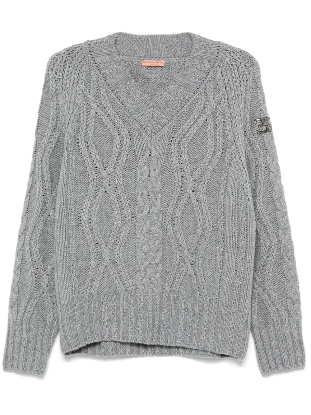 Ermanno Scervino cable-knit sweater - Grey von Ermanno Scervino