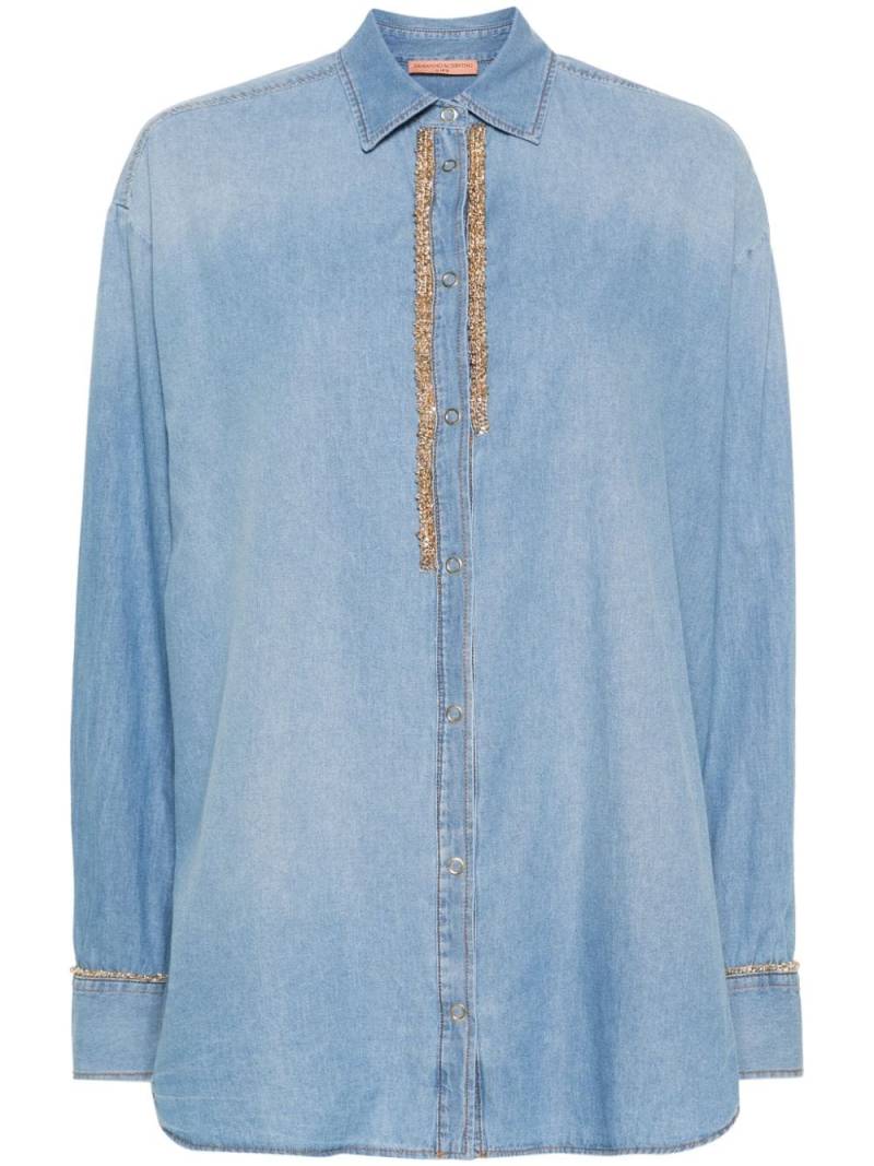 Ermanno Scervino chain-link cotton shirt - Blue von Ermanno Scervino