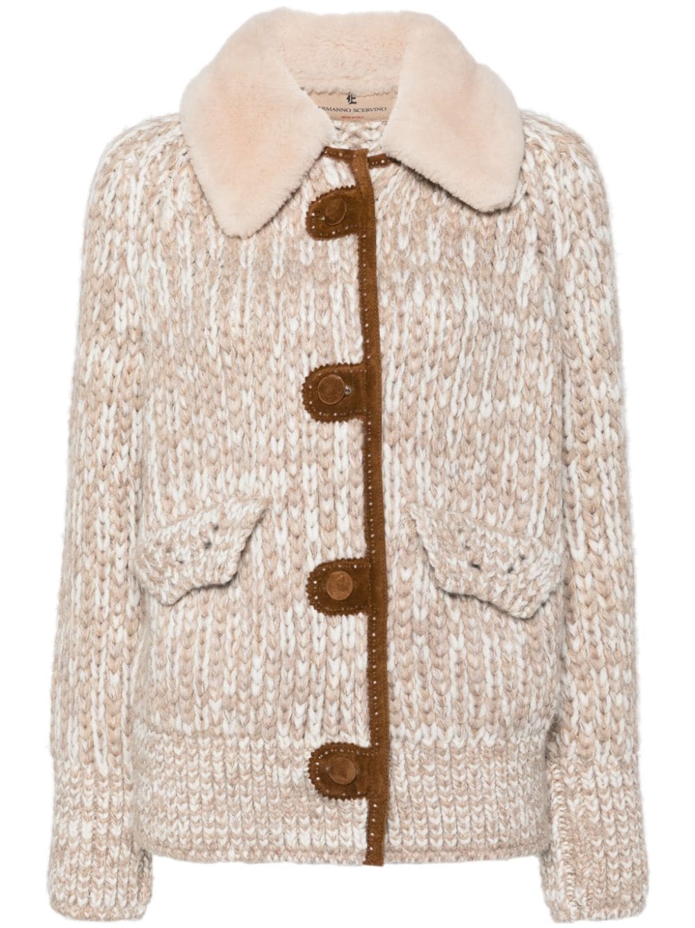 Ermanno Scervino chunky-knit jacket - Brown von Ermanno Scervino