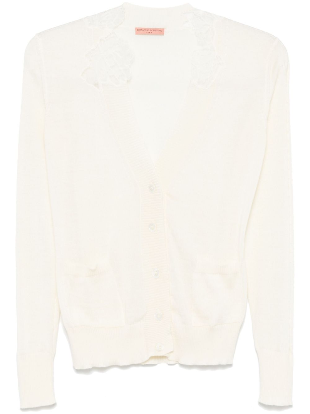 Ermanno Scervino corded lace-detail cardigan - Neutrals von Ermanno Scervino