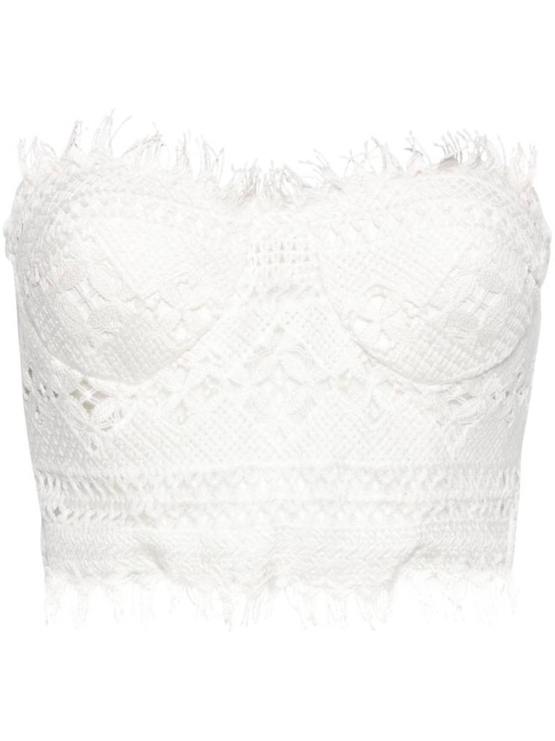 Ermanno Scervino crochet bustier cropped blouse - White von Ermanno Scervino