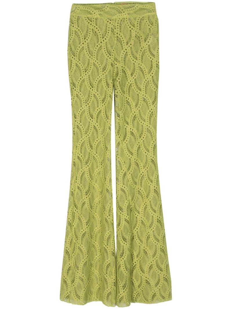 Ermanno Scervino crochet-knit flared trousers - Green von Ermanno Scervino