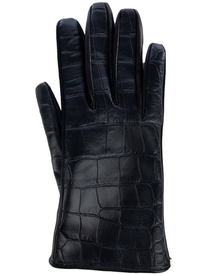 Ermanno Scervino crocodile-embossed leather gloves - Black von Ermanno Scervino