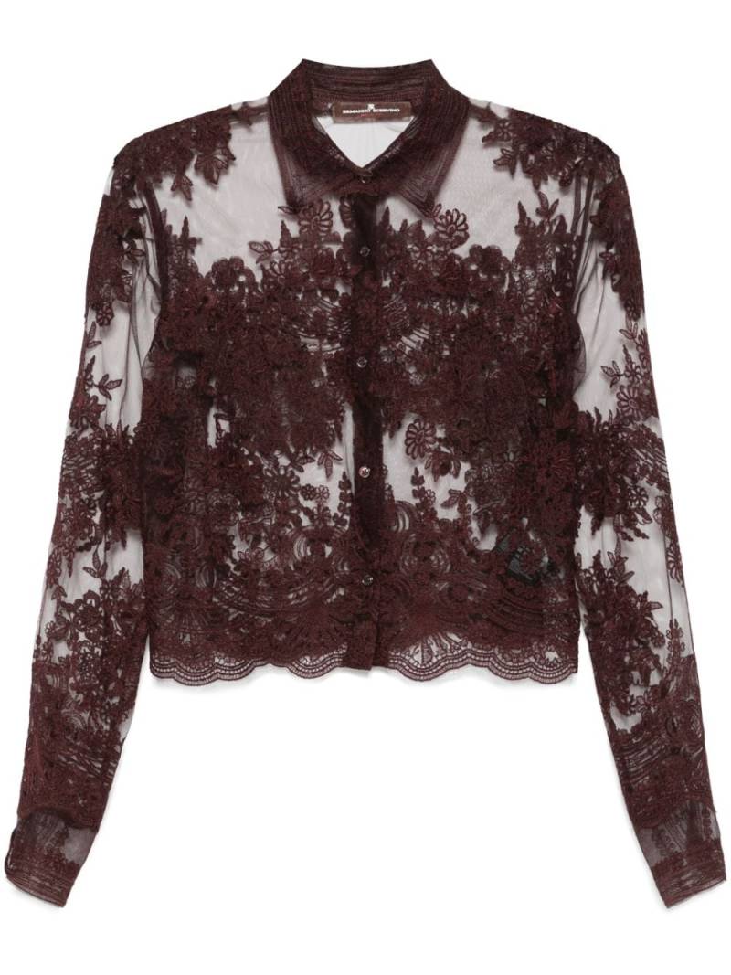 Ermanno Scervino cropped lace shirt - Brown von Ermanno Scervino