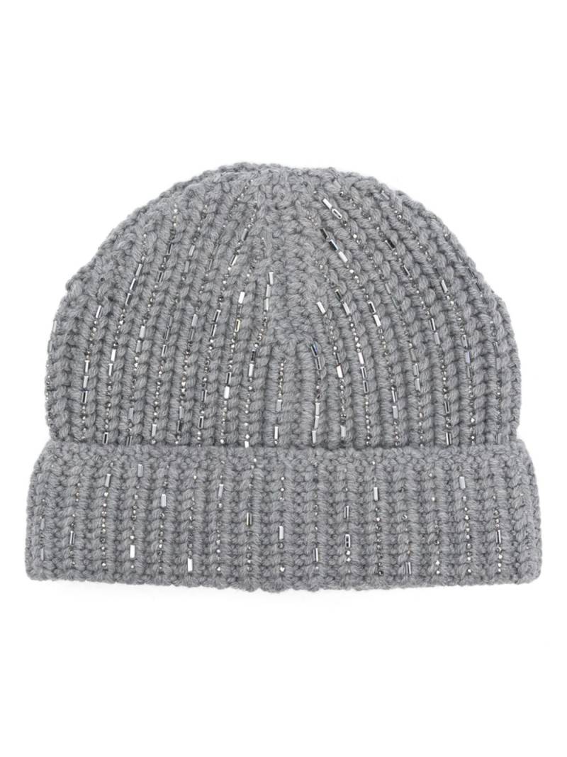 Ermanno Scervino crystal-embellished beanie - Grey von Ermanno Scervino