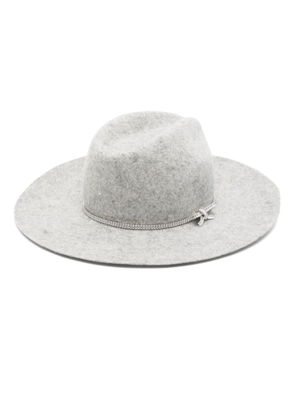 Ermanno Scervino crystal-embellished fedora hat - Grey von Ermanno Scervino