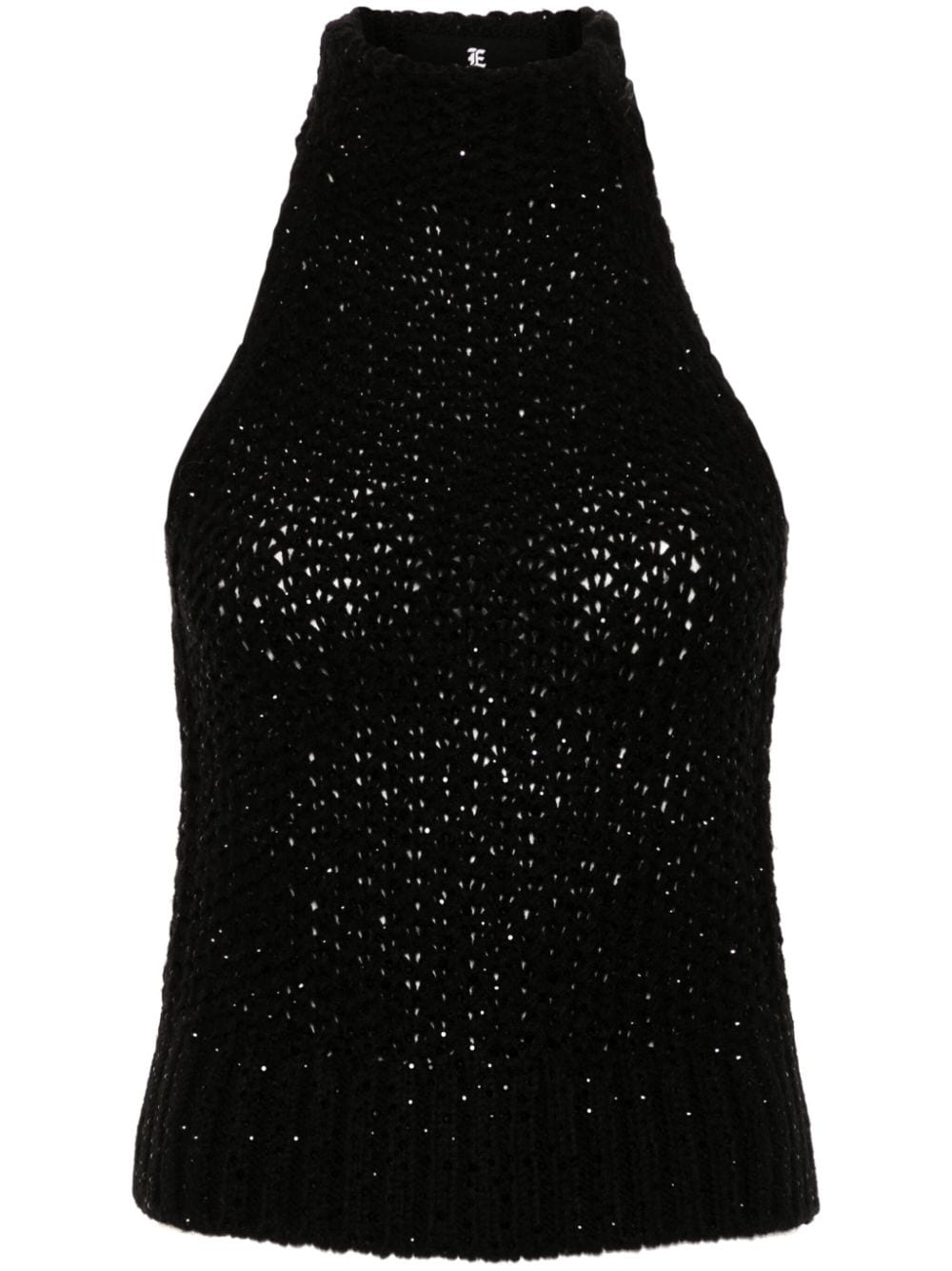 Ermanno Scervino crystal-embellished high-neck top - Black von Ermanno Scervino