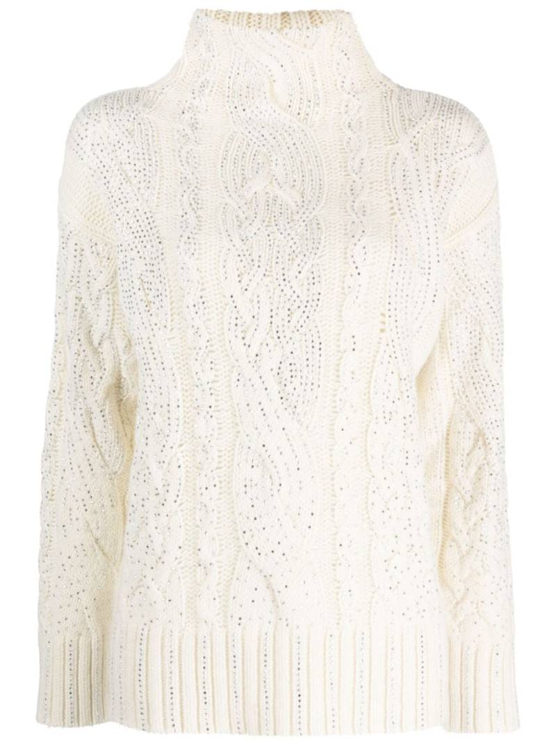 Ermanno Scervino crystal-embellished knit jumper - Neutrals von Ermanno Scervino