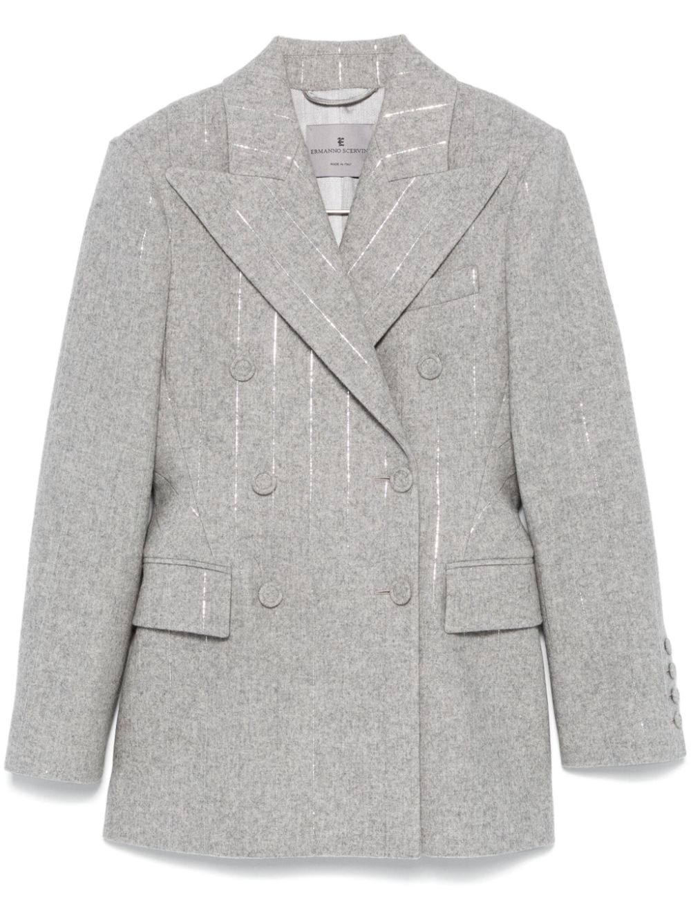 Ermanno Scervino crystal-embellished pinstripe blazer - Grey von Ermanno Scervino