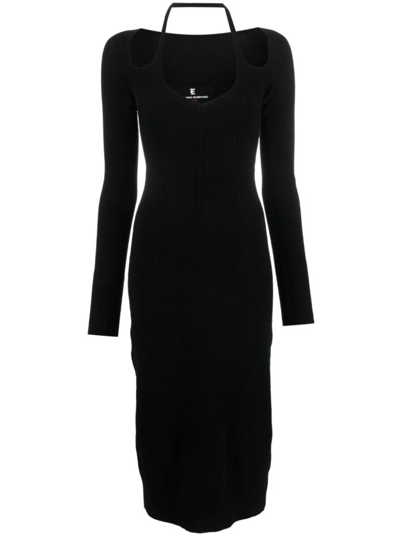 Ermanno Scervino cut-out layered midi dress - Black von Ermanno Scervino