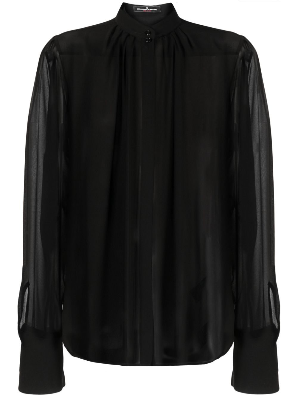 Ermanno Scervino detachable floral appliquée sheer silk blouse - Black von Ermanno Scervino