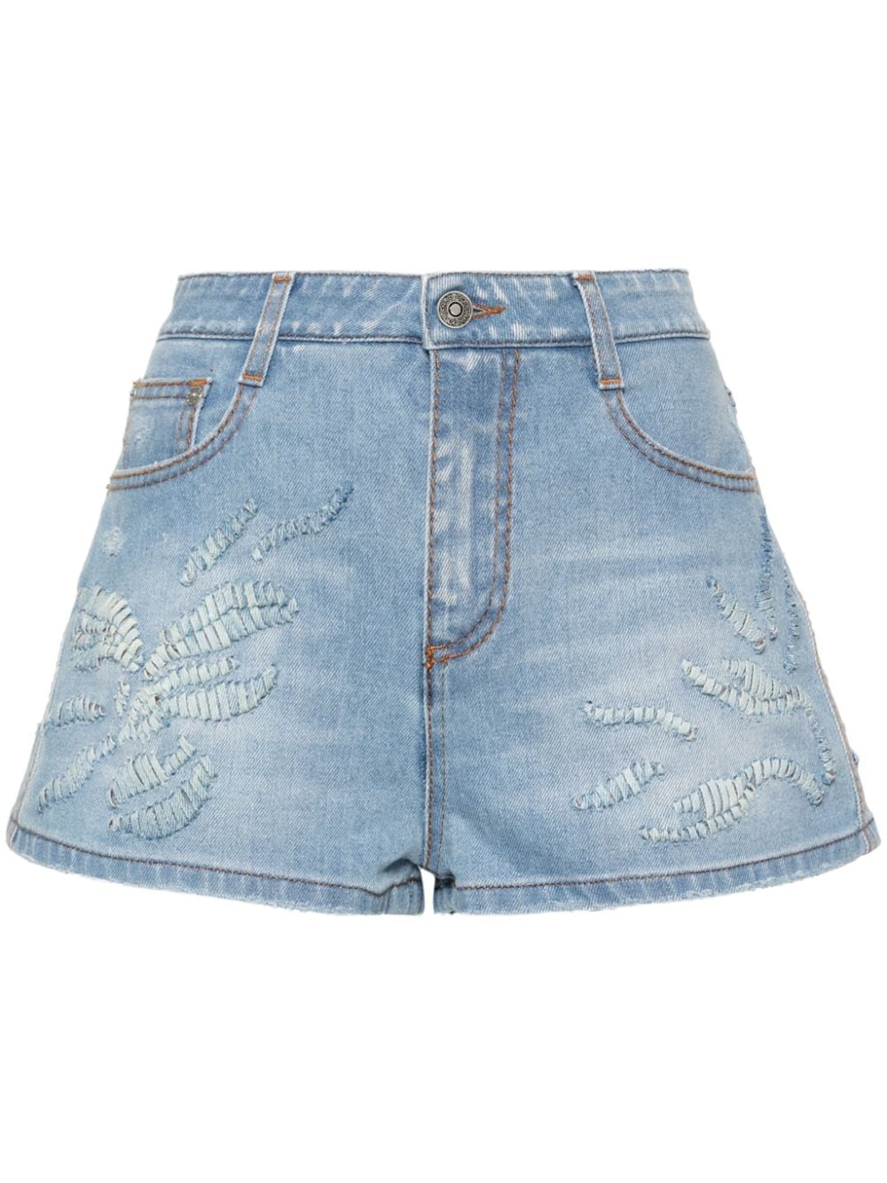 Ermanno Scervino distressed denim shorts - Blue von Ermanno Scervino