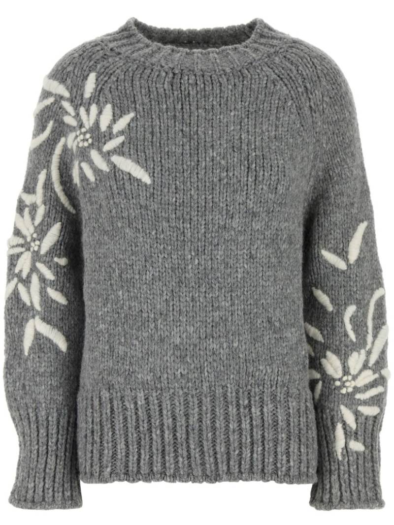 Ermanno Scervino embroidered alpaca-blend jumper - Grey von Ermanno Scervino