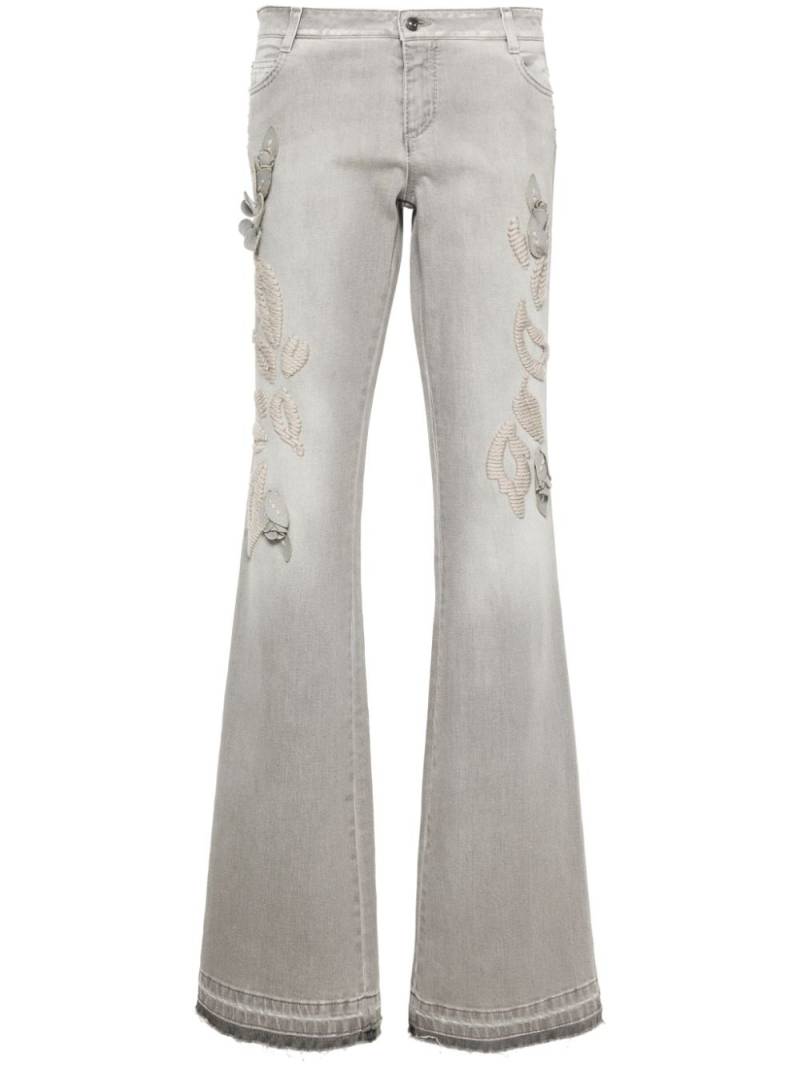 Ermanno Scervino embroidered bootcut jeans - Grey von Ermanno Scervino