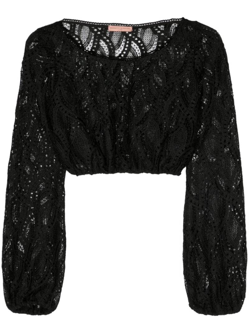 Ermanno Scervino embroidered crop top - Black von Ermanno Scervino