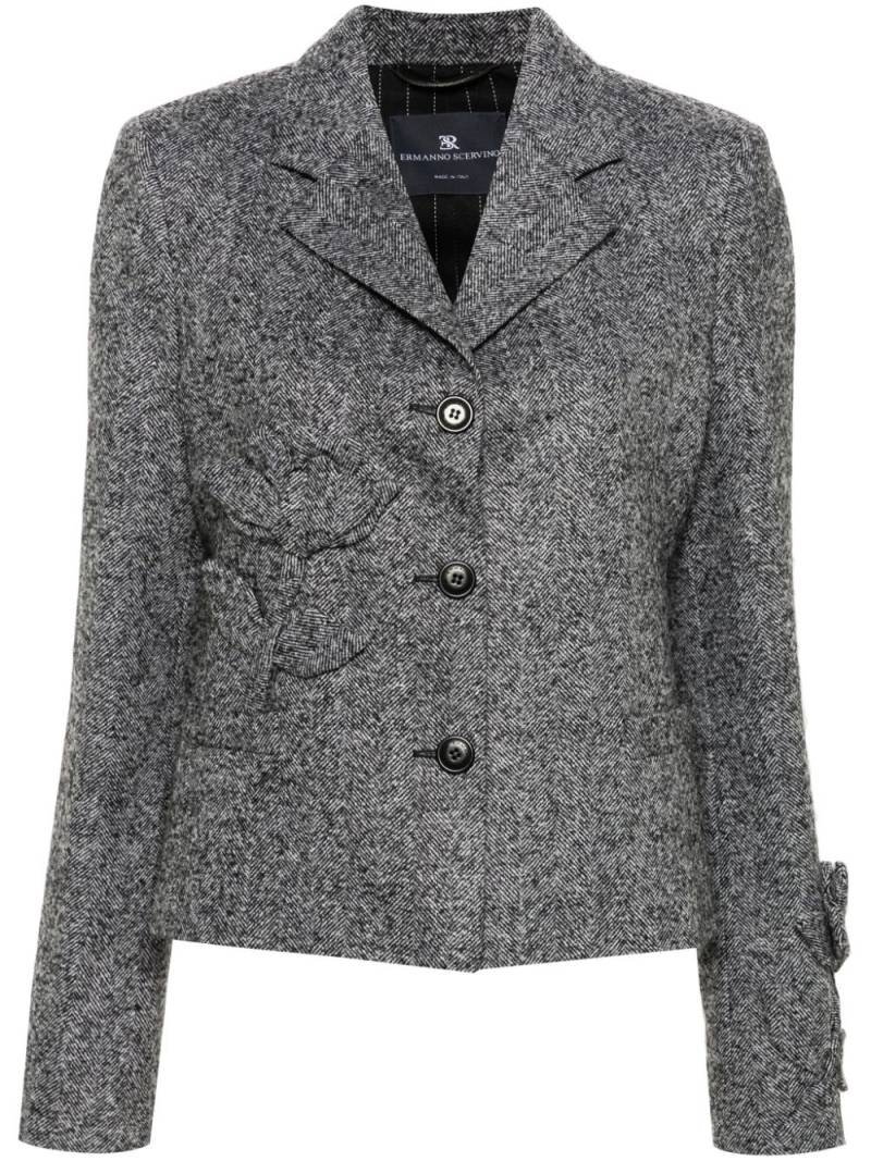 Ermanno Scervino floral-appliqué blazer - Black von Ermanno Scervino