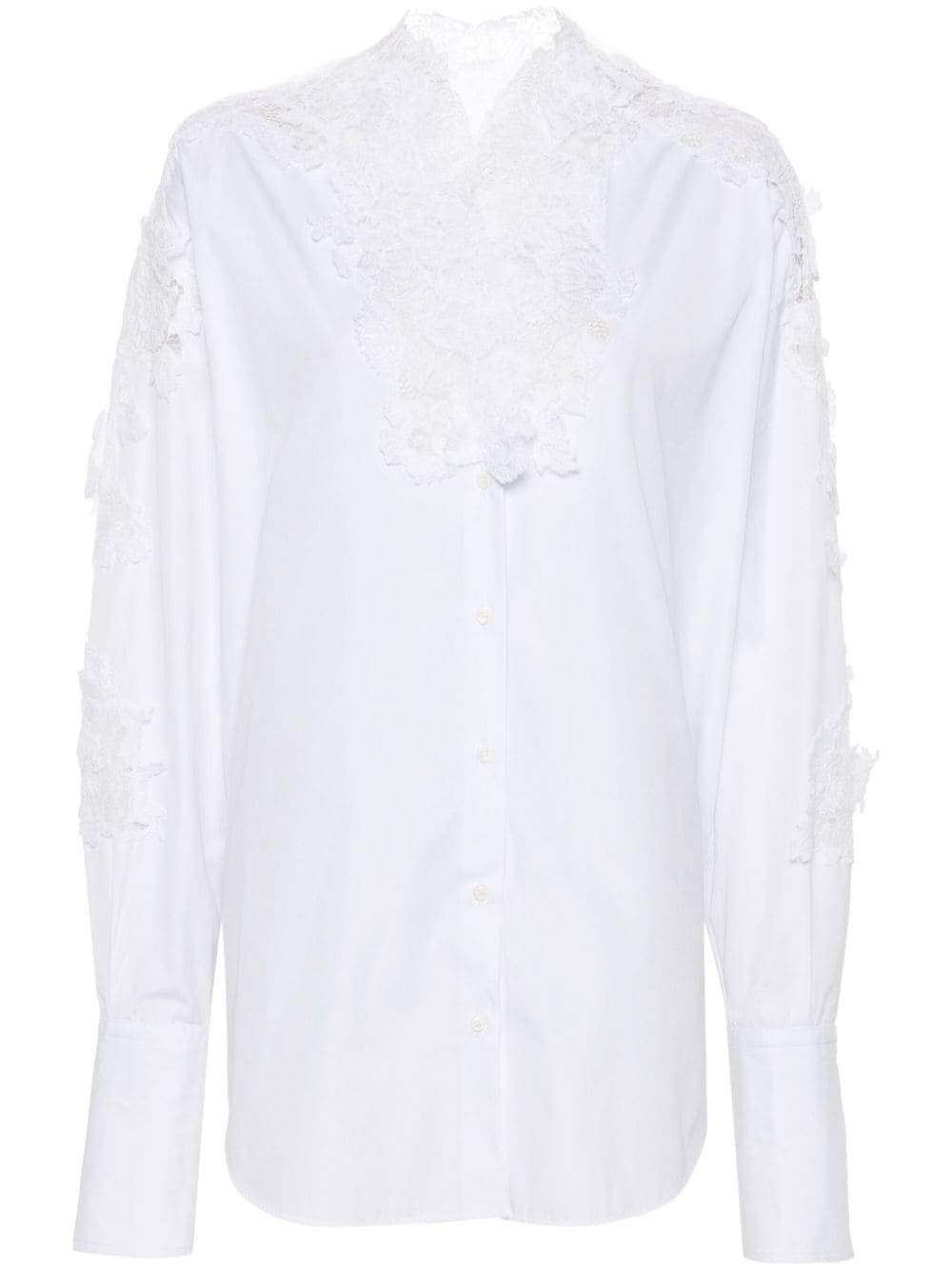 Ermanno Scervino floral-appliqué cotton shirt - White von Ermanno Scervino