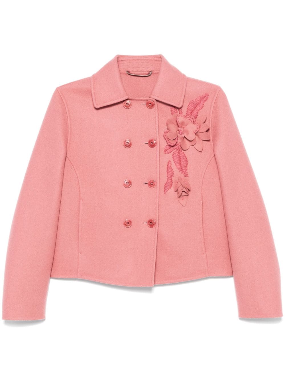 Ermanno Scervino floral-appliqué double-breasted jacket - Pink von Ermanno Scervino