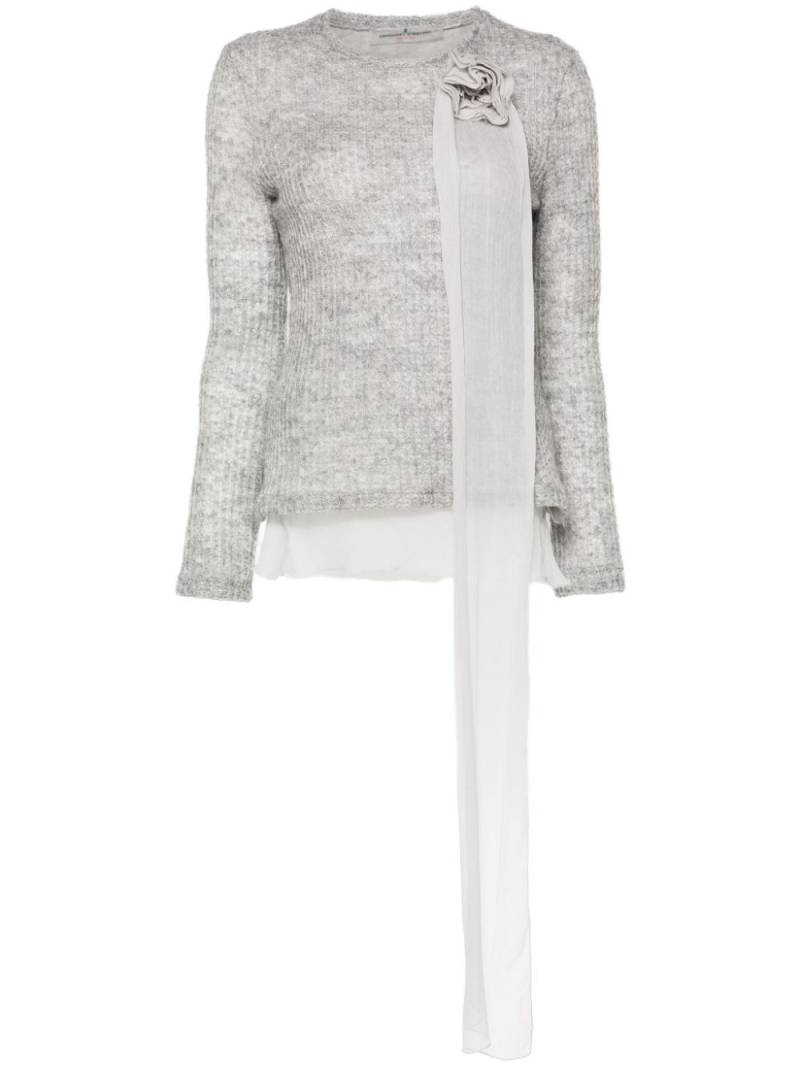 Ermanno Scervino floral appliqué jumper - Grey von Ermanno Scervino