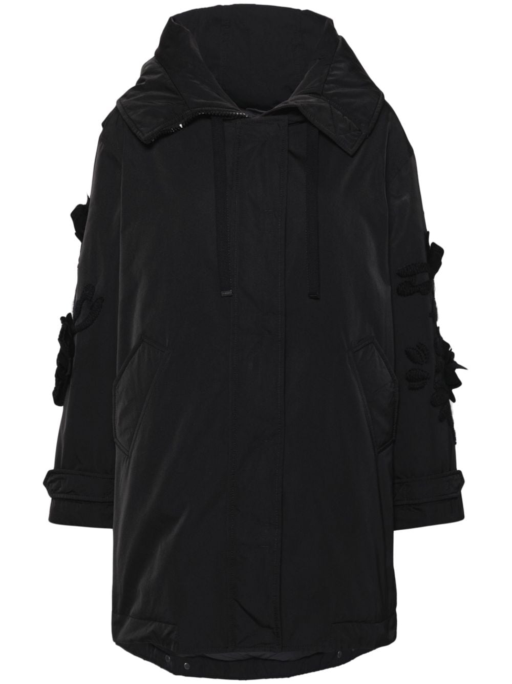 Ermanno Scervino floral-appliqué puffer jacket - Black von Ermanno Scervino