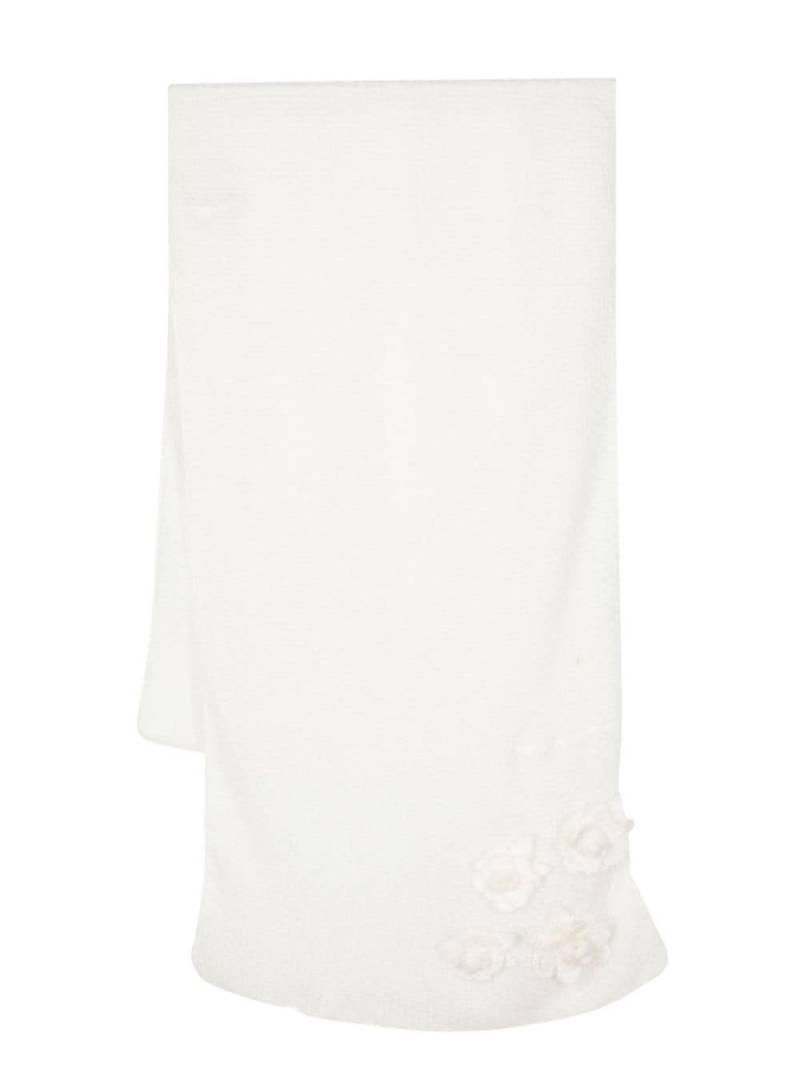 Ermanno Scervino floral-appliqué scarf - White von Ermanno Scervino