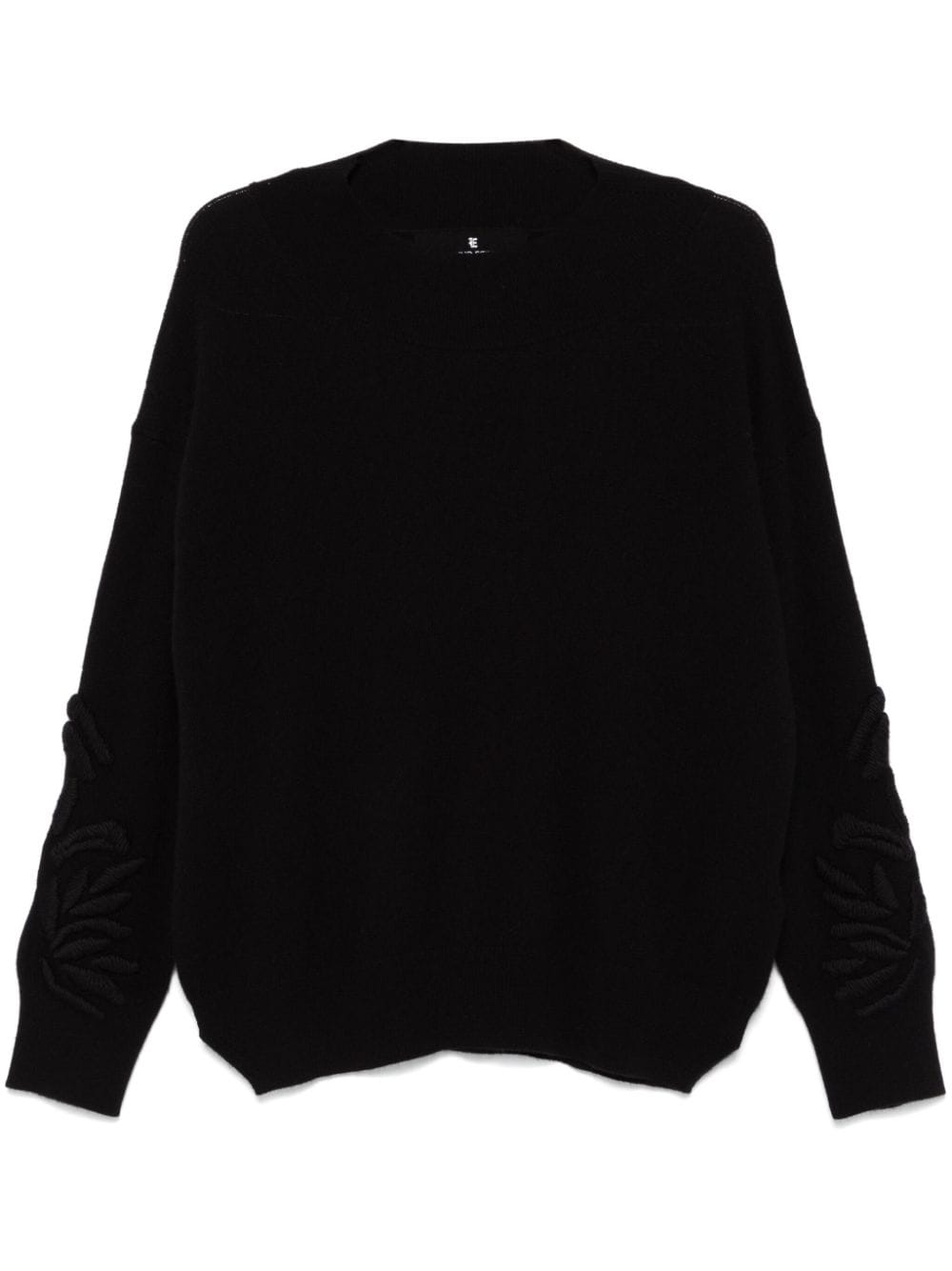 Ermanno Scervino floral-embroidered cashmere sweater - Black von Ermanno Scervino