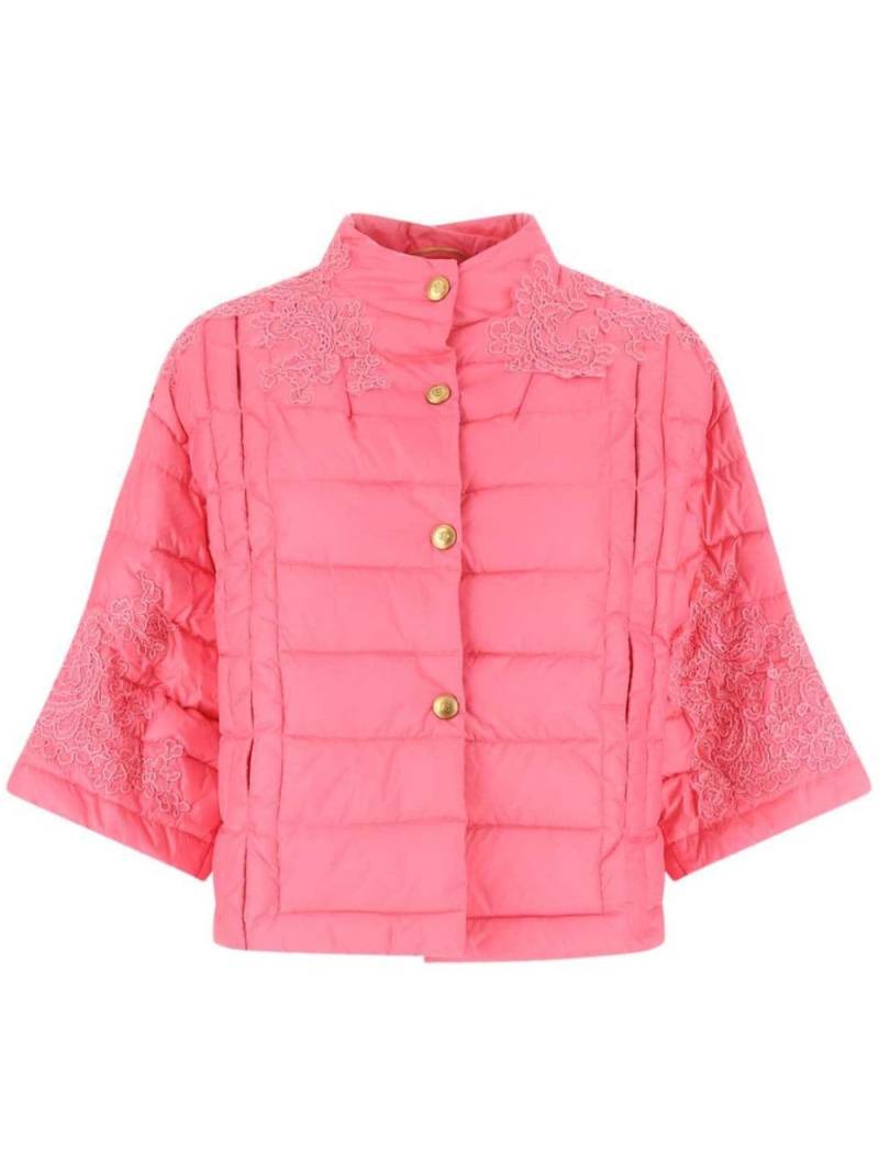 Ermanno Scervino floral-embroidered down jacket - Pink von Ermanno Scervino