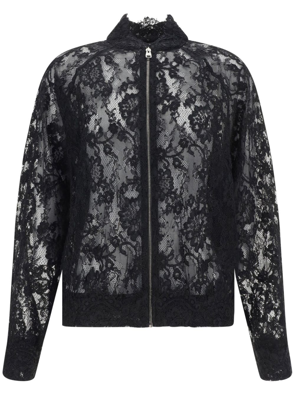 Ermanno Scervino floral-lace bomber jacket - Black von Ermanno Scervino