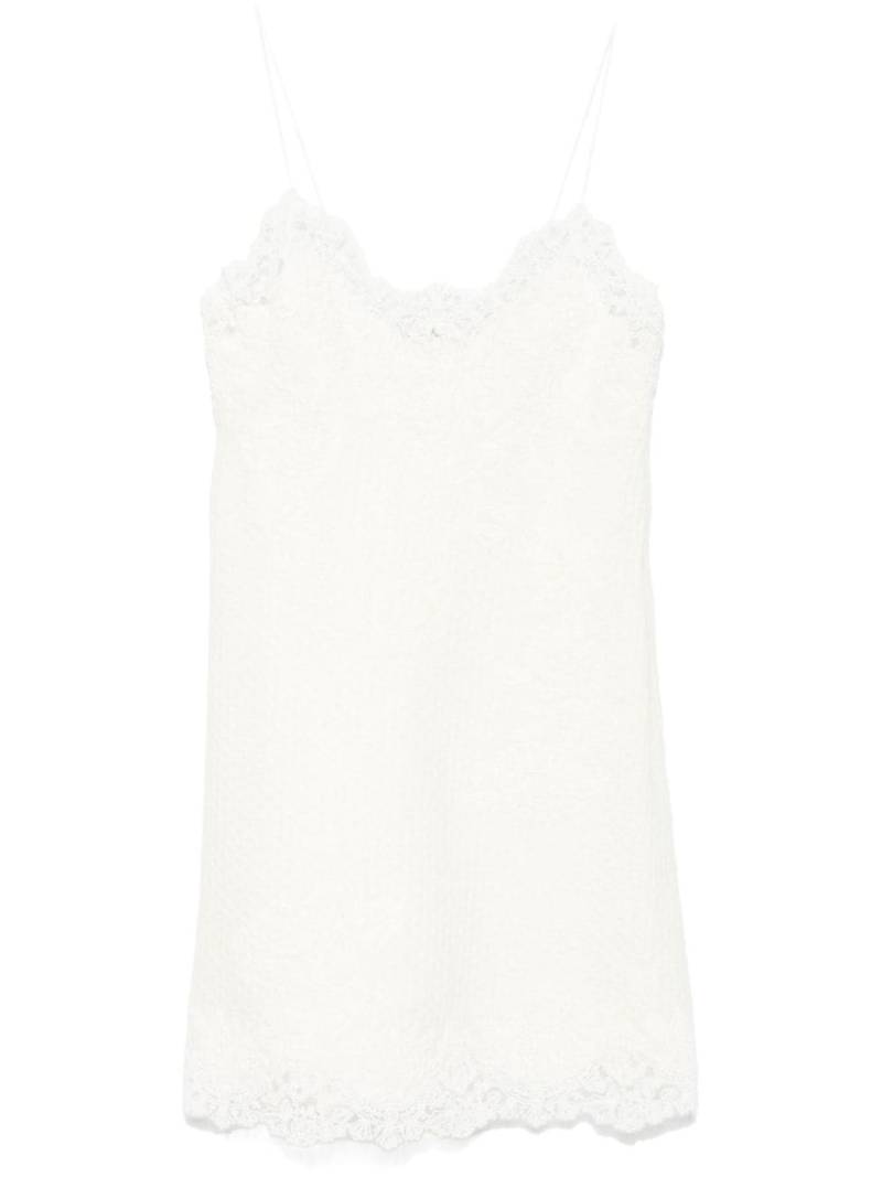 Ermanno Scervino floral-lace knitted mini dress - Neutrals von Ermanno Scervino