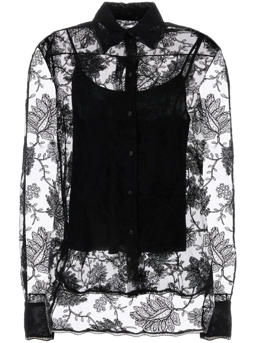 Ermanno Scervino floral-lace shirt - Black von Ermanno Scervino