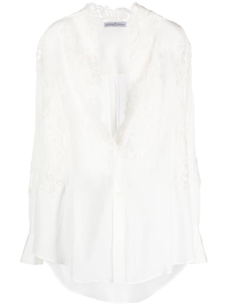 Ermanno Scervino floral-lace silk shirt - White von Ermanno Scervino