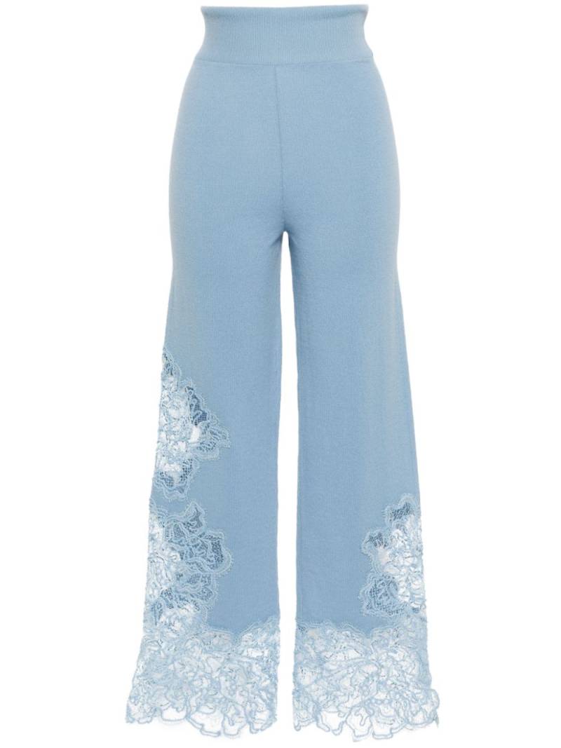 Ermanno Scervino floral-lace trousers - Blue von Ermanno Scervino