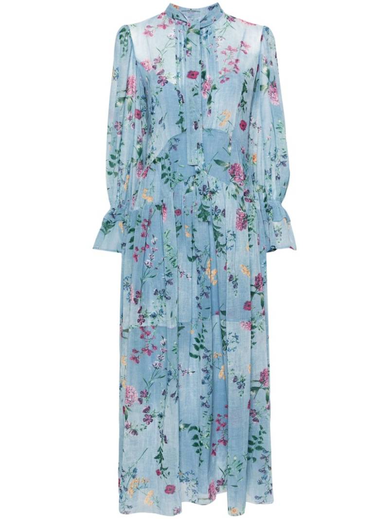 Ermanno Scervino floral-print midi dress - Blue von Ermanno Scervino