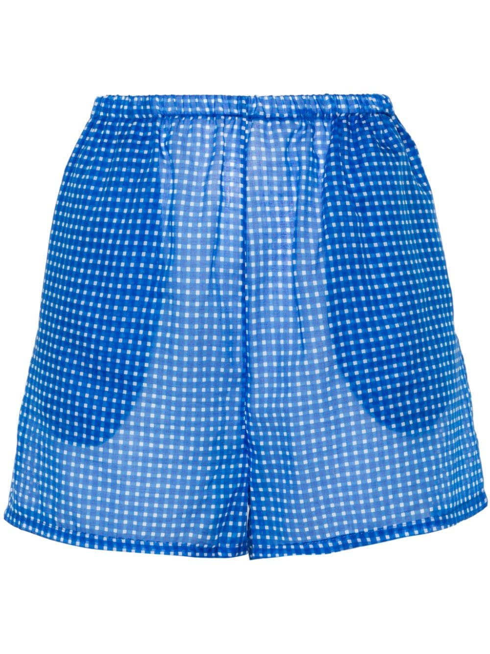 Ermanno Scervino gingham-print cotton shorts - Blue von Ermanno Scervino