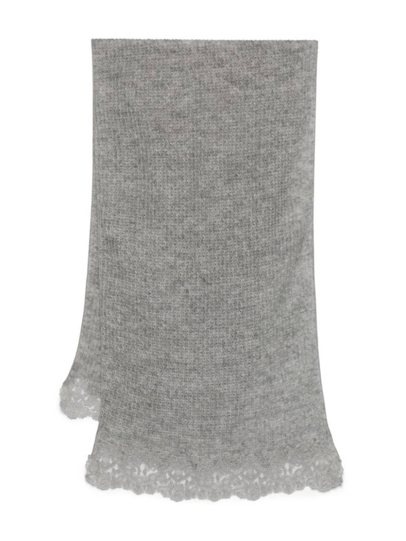 Ermanno Scervino guipure lace-detailed scarf - Grey von Ermanno Scervino