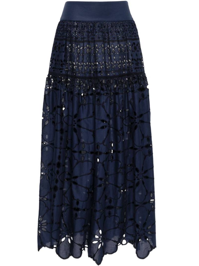 Ermanno Scervino guipure-lace maxi skirt - Blue von Ermanno Scervino