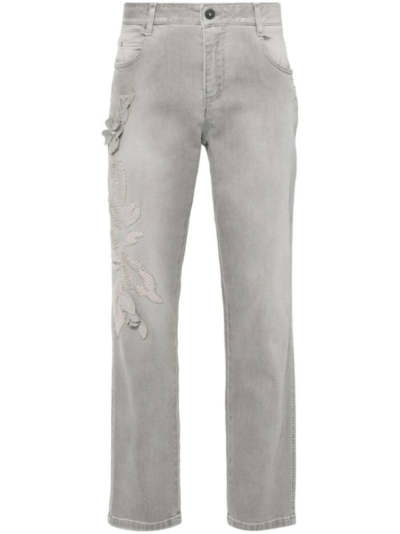 Ermanno Scervino hand-embroidery straight jeans - Grey von Ermanno Scervino