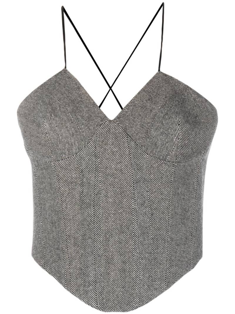 Ermanno Scervino herringbone wool top - Black von Ermanno Scervino