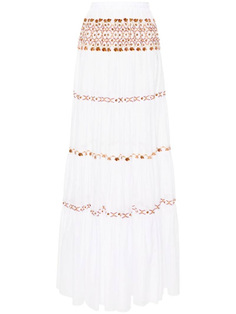 Ermanno Scervino high-waist maxi tiered skirt - White von Ermanno Scervino