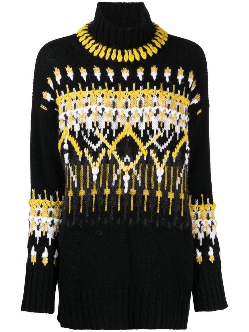 Ermanno Scervino intarsia-knit chunky sweater - Black von Ermanno Scervino