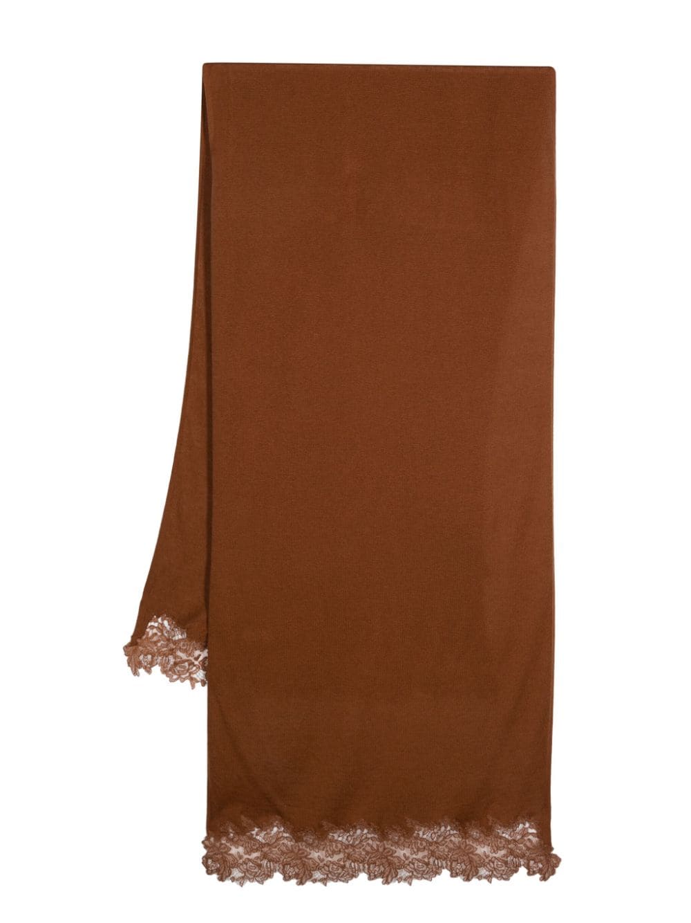 Ermanno Scervino lace-appliqué scarf - Brown von Ermanno Scervino