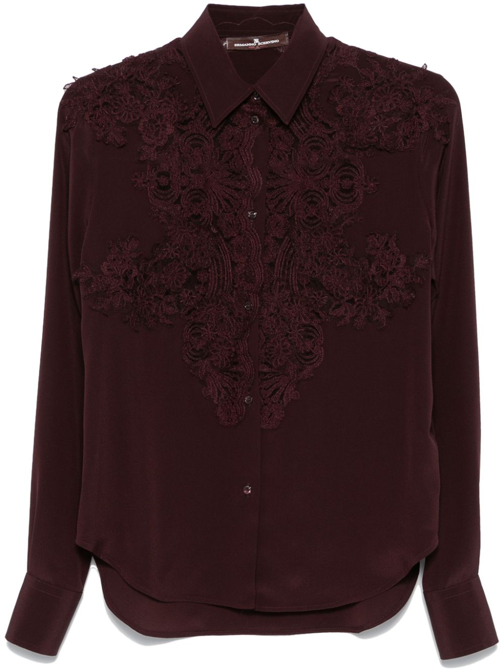 Ermanno Scervino lace-appliqué shirt - Brown von Ermanno Scervino