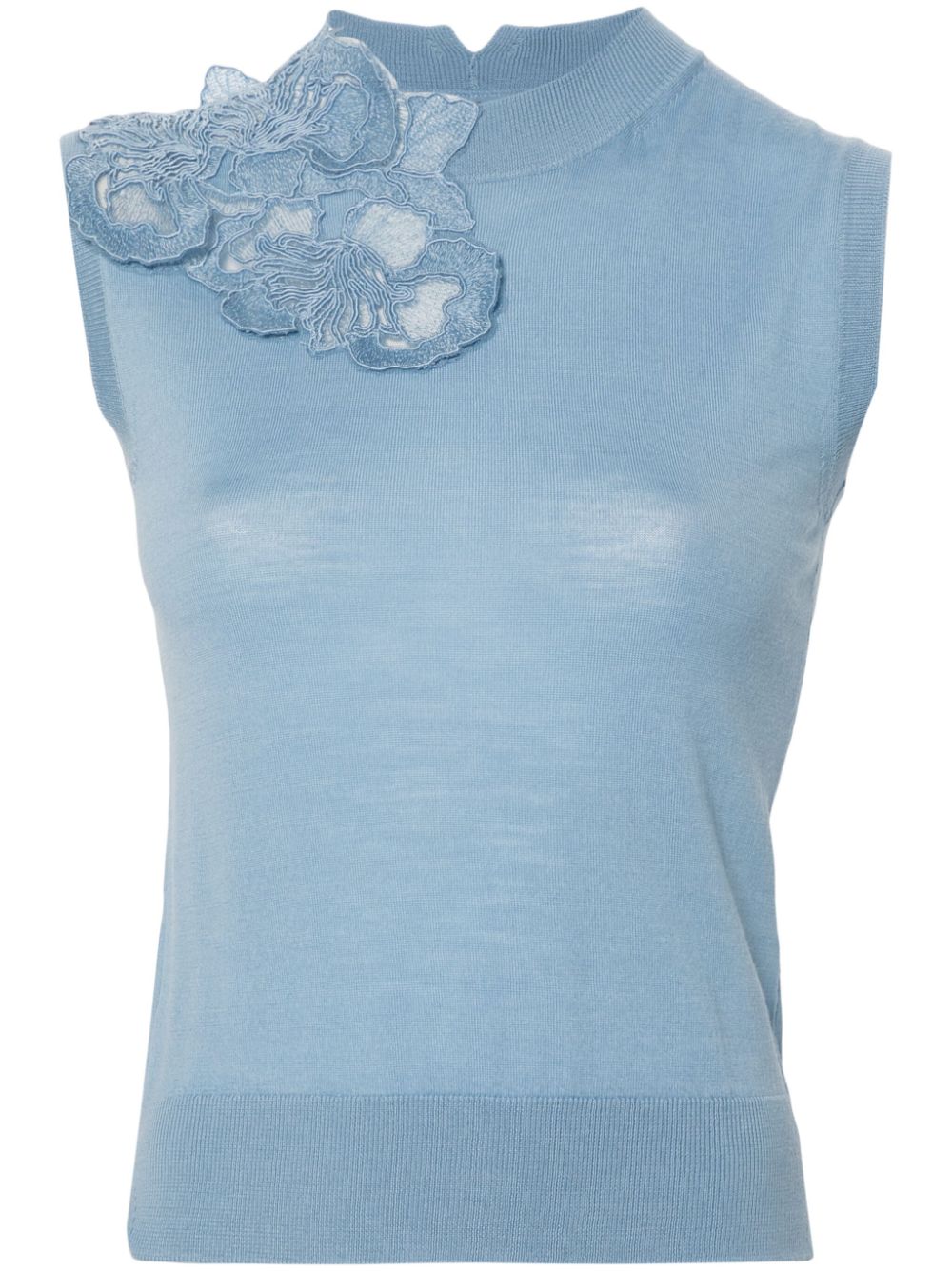 Ermanno Scervino lace-appliqué top - Blue von Ermanno Scervino