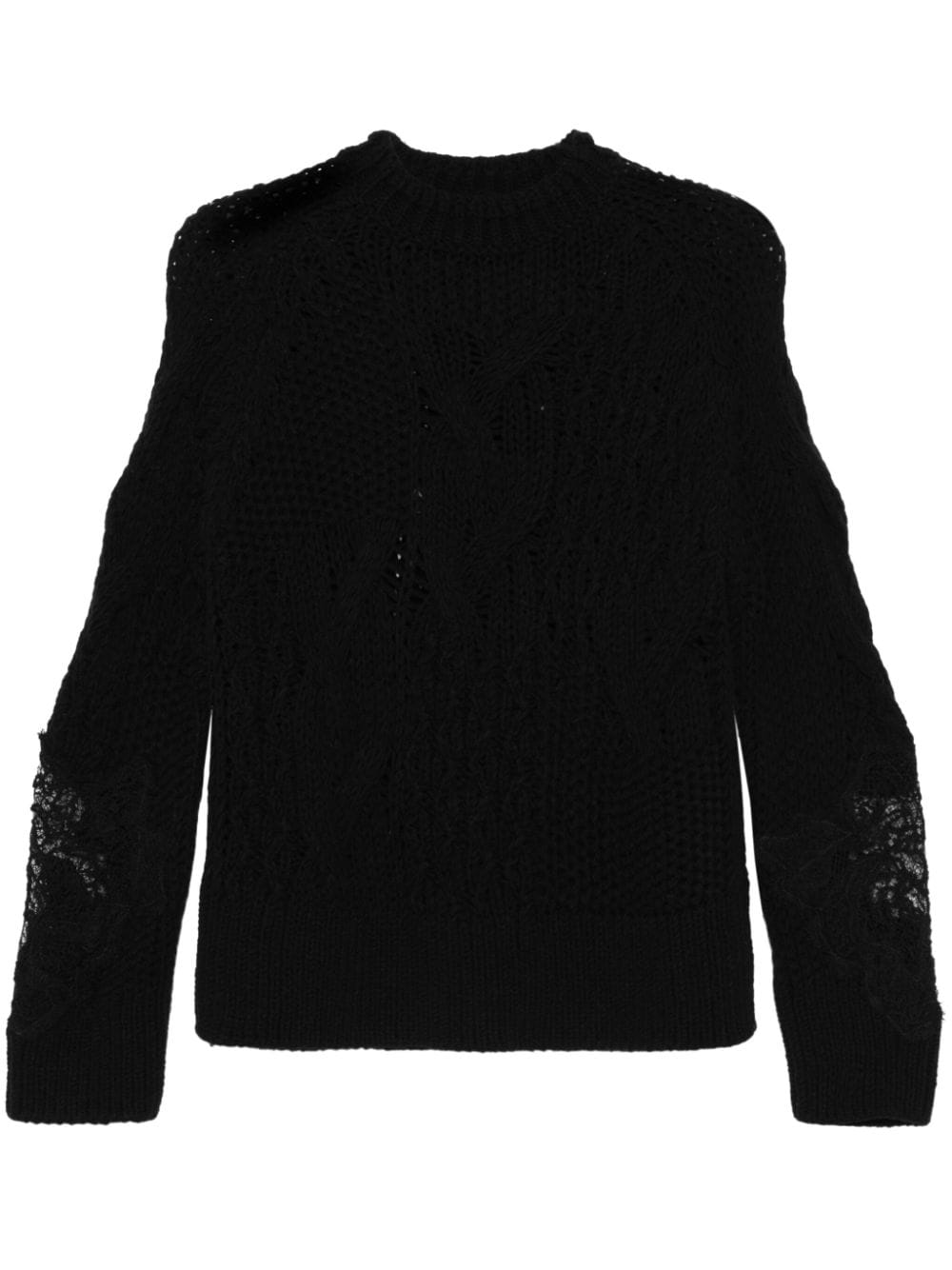 Ermanno Scervino lace-detail sweater - Black von Ermanno Scervino