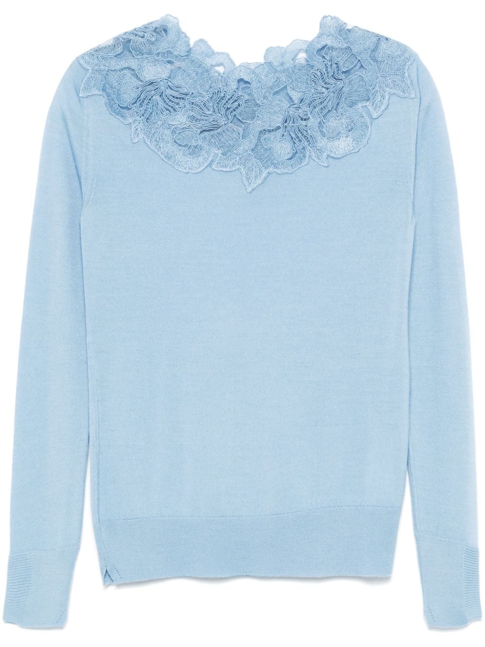 Ermanno Scervino lace-detail sweater - Blue von Ermanno Scervino