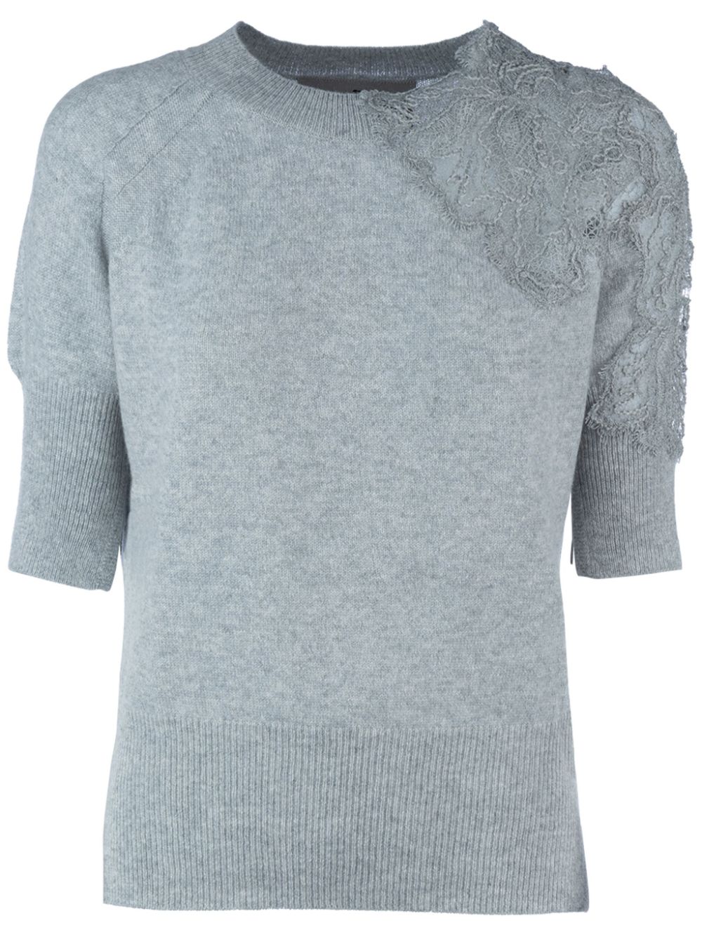 Ermanno Scervino lace-detail sweater - Grey von Ermanno Scervino